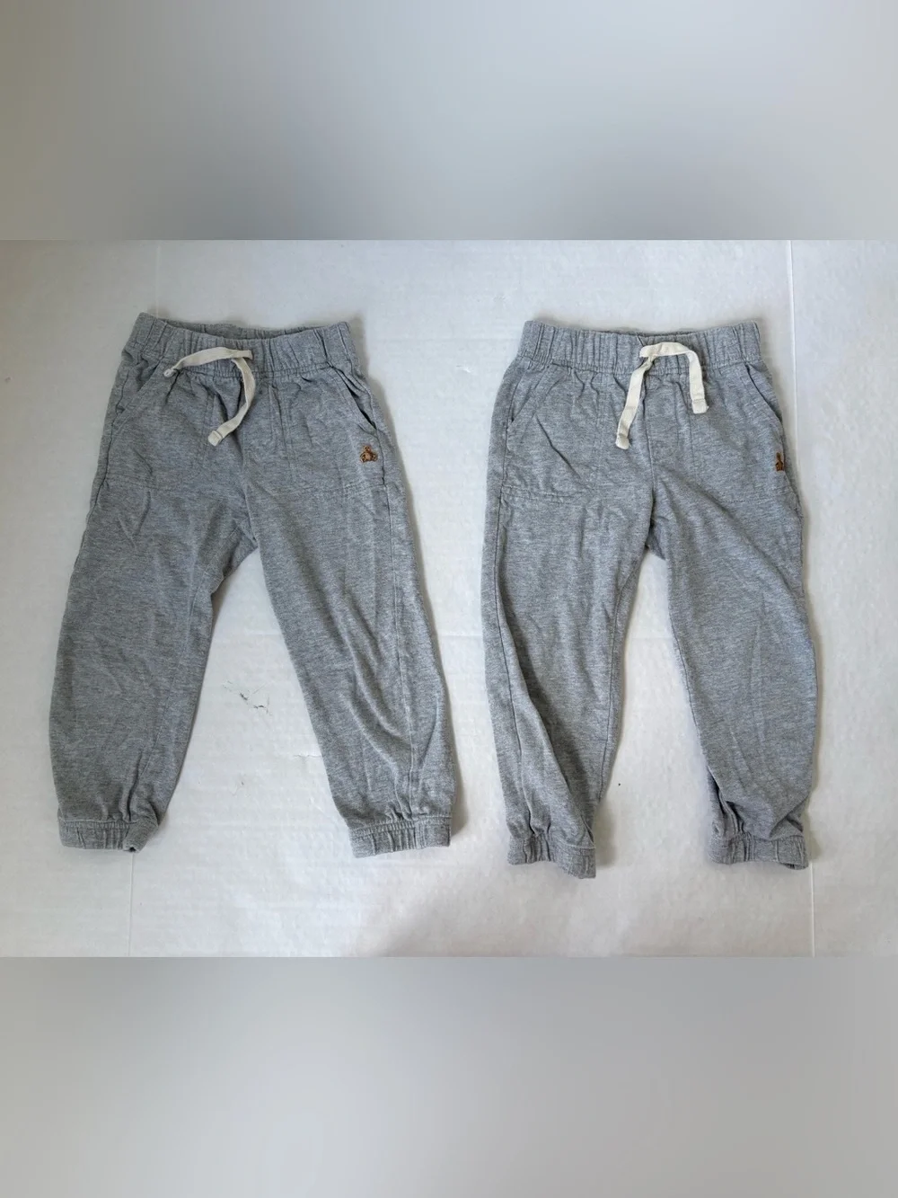 Baby Gap Set 2 Gray Joggers Pants Sz 3 Yrs Toddler Boy Cotton Pull On Basics